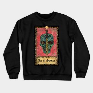 Ace Of Swords. Eternal Bones Tarot (Colorful) design. Crewneck Sweatshirt